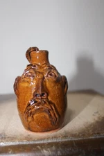 vicki miller (SNAKE)   jug , pottery, folk art 3''x2''