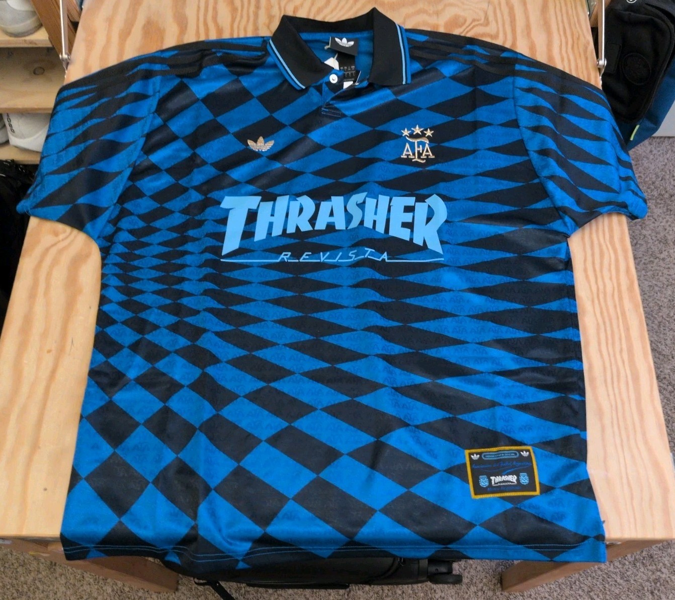ADIDAS ARGENTINA 1994 x THRASHER REVISTA [KX4551] 2-Tone JERSEY Large