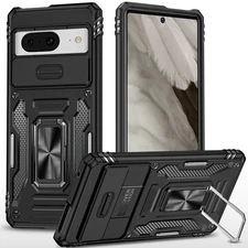 For Google Pixel 8 5G Case Sliding Camera Lens Shockproof Ringstand Phone Cover
