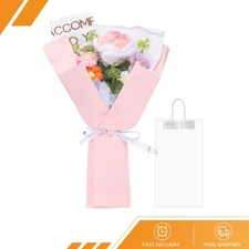 Crochet Flowers Bouquet Handmade Knitted Bouquet Rose Gradient Powder New