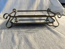 Vintage Two-Tier Mirrored Tray with Metal Scroll Frame – Vanity or Perfume Displ