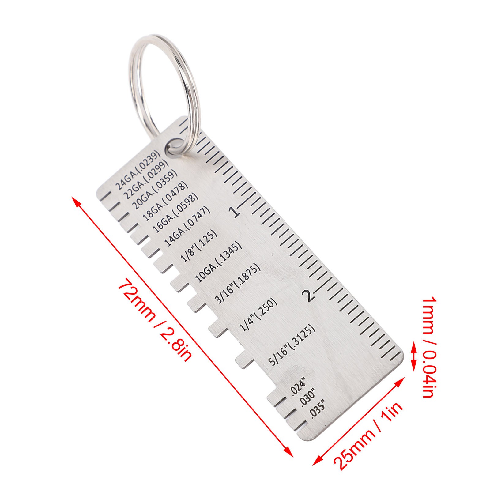 Welding Seam Inspection Ruler Metal Sheet Thickness Gauge Stainless Steel Weld