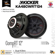 Kicker KA48CWRT124 CompRT 12" subwoofer basso doppio 4Ω sottile 500W RMS