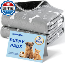 Washable Pee Pads for Dogs 2Pack Reusable Puppy Pads Fast Absorbent...