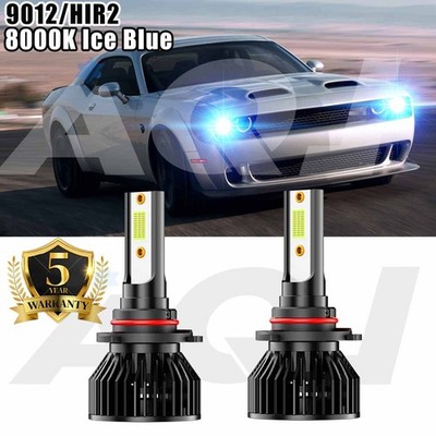 LED Headlight Bulbs for Dodge Challenger 2015-2018 Hi/Lo Beam 9012 Ice BLUE