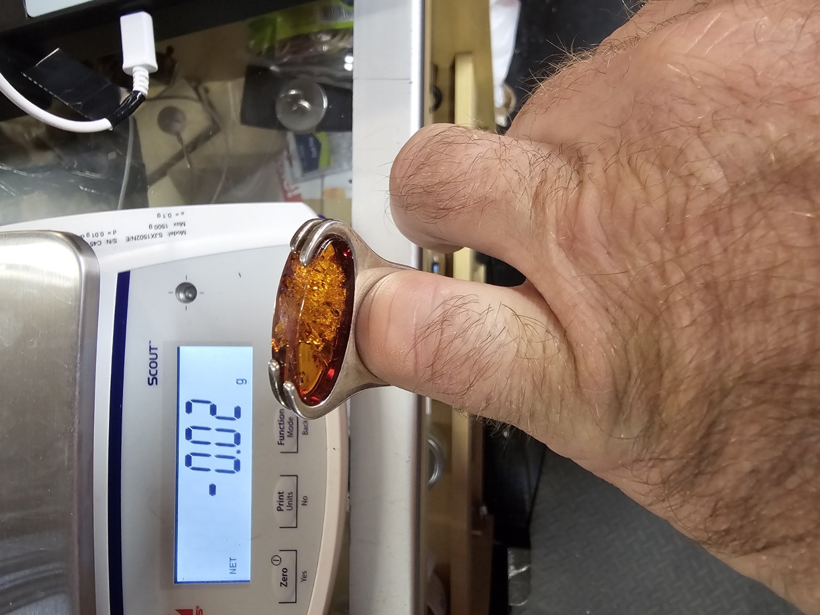 925 Silver Ring With Amber Setting - image 4