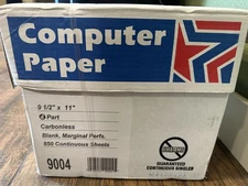 850 Sheet 4 Part Dot Matrix Printer Paper Perforated Edge Unlined Fanfold