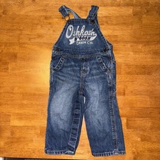 Vintage OshKosh BGosh Overalls Blue Denim Toddler Kids Size 18 Months Vestbak
