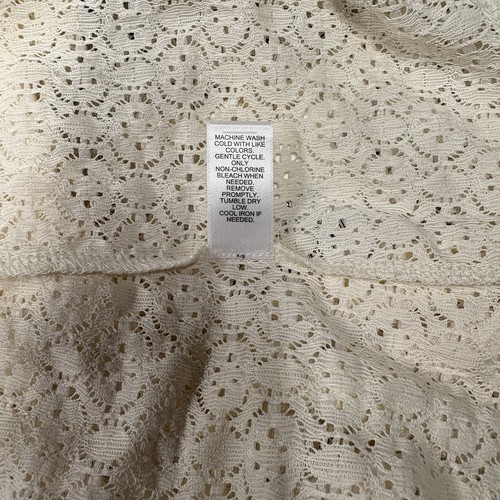 Caato -Limited Edition-Ivory Breeze Color-Sz. M -Cream Lace-Ruffle Short Sleeves - Picture 5 of 11