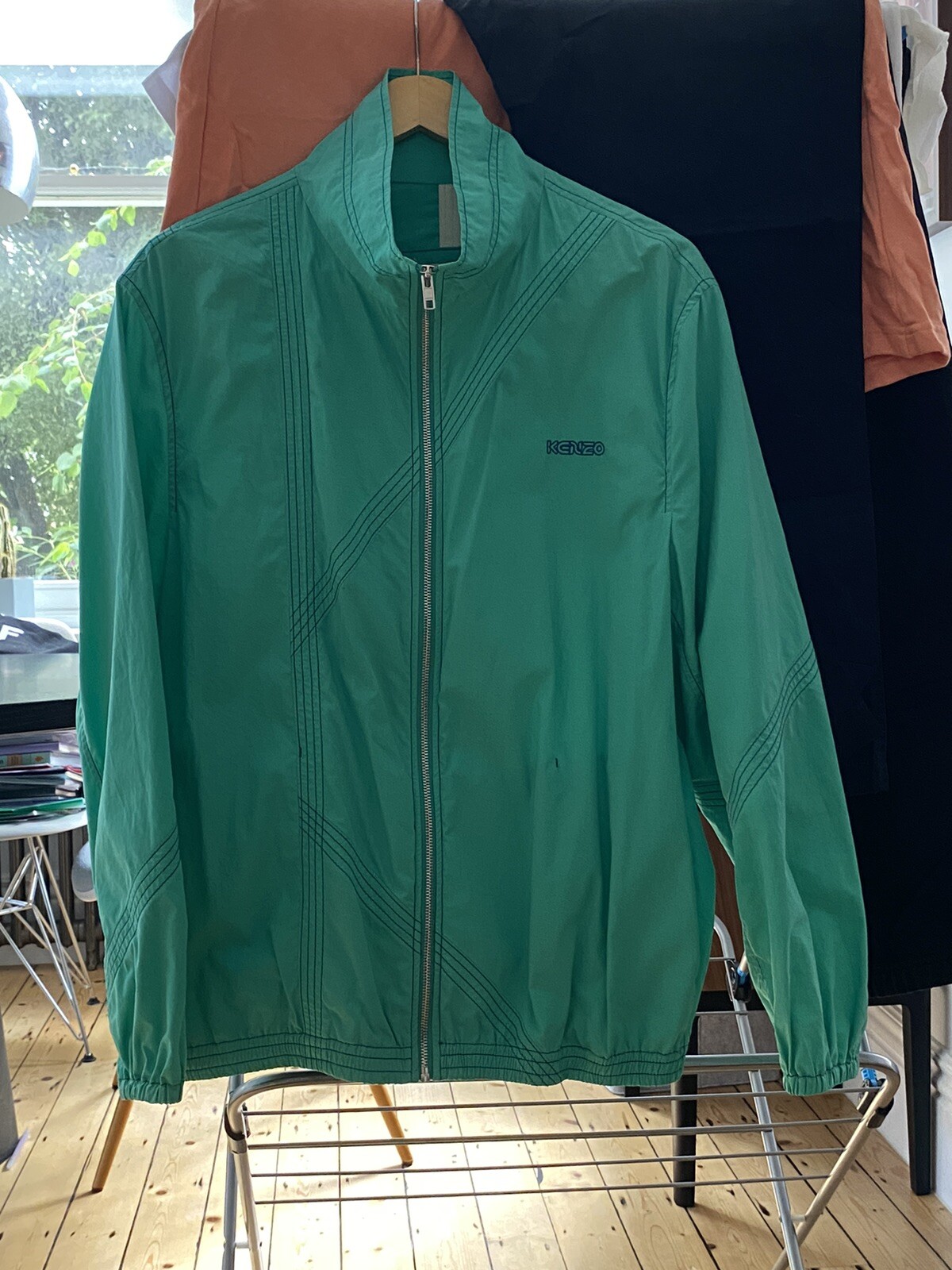 Men’s Kenzo Retro Style  Lightweight Cotton Jacket  Mint Green Medium (RRP £450)