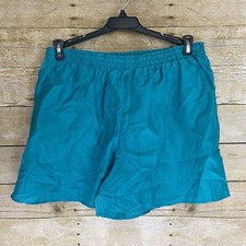 Vintage 80s The Body Co Teal Nylon Activewear Shorts Women's Size M
