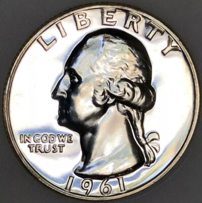  1961 SILVER PROOF WASHINGTON SILVER FLAWLESS AS IT GETS BEST IVE SEEN 