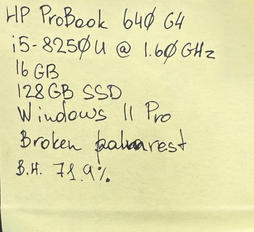 HP ProBook 640 G4 i5-8250u 1.60GHz 16GB RAM 128GB SSD - Picture 13 of 13