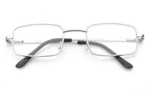 Reading Glasses Classic Square Retro Metal Frame Spring Hinge Reader Men - Picture 8 of 10
