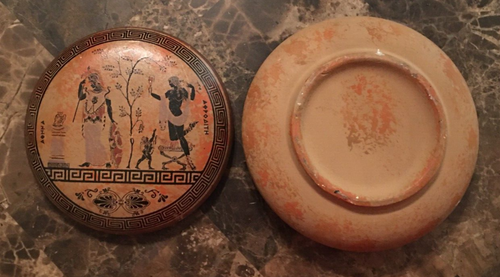 *Vintage 4½'' Pottery Trinket Box - Ornament - Greece - Bild 2 von 2