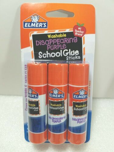 ×2) Elmer's~Washable Disappearing Purple School Glue Sticks~6 Total @ .21oz Each - Picture 2 of 3