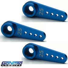 Go Nitro Hobbies 25T Small Aluminum One Way Servo Arm 3 Blue Futaba / Savox