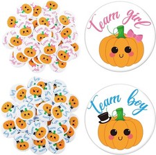 60 Pcs Pumpkin Gender Reveal Pins Pumpkin Baby Shower Buttons Pins Halloween