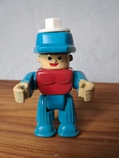 Vintage Toolhead 3" Action Figure By Soma Man Blue Hat 1997 Toy Octagon Head