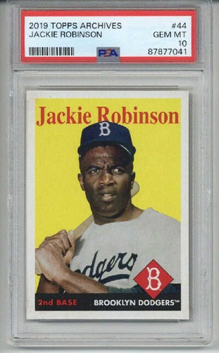 2019 TOPPS ARCHIVES #44 JACKIE ROBINSON CARD BROOKLYN DODGERS PSA 10 LOW POP 11