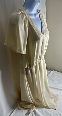 NEW w/o Tags H & M Chiffon Midi Dress Beige Cream Size S | eBay