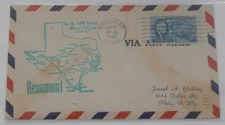 Beaumont Texas to Dallas May 27 1948 first flight airmail