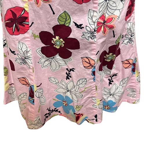 Requirements Midi Skirt Size 10 Boho Floral A-Line Spandex Cotton Zipper Waist - Picture 5 of 9