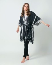 Tie and dye rayon Bathrobe Cover Up Beach Women Bikini Cover Up kimono Summer
