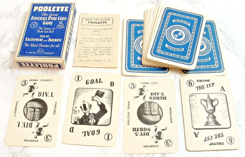 Vintage 1930s/40s POOLETTE Football Pool Card Game By Sphinx Superb Condition