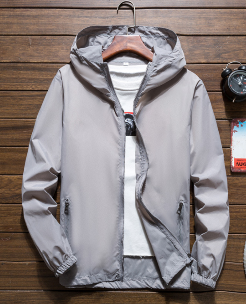 Men&lsquo;S Lightweight Windbreaker Hooded Waterproof Rain Jacke