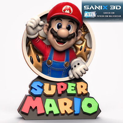 SUPER MARIO, SPIELE, BUST, 70-200mm, FAN ART, 3D-DRUCK, STATUE, ABE3D, MFW