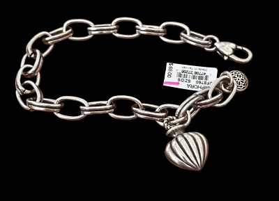 Brighton Amphora  Charm Bracelet- silver link chain- charm attached