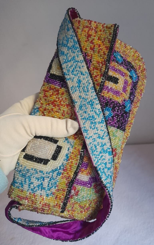 90s vintage Christiana shoulder bag Multi-coloured beaded touch of boho charm - Picture 17 of 24