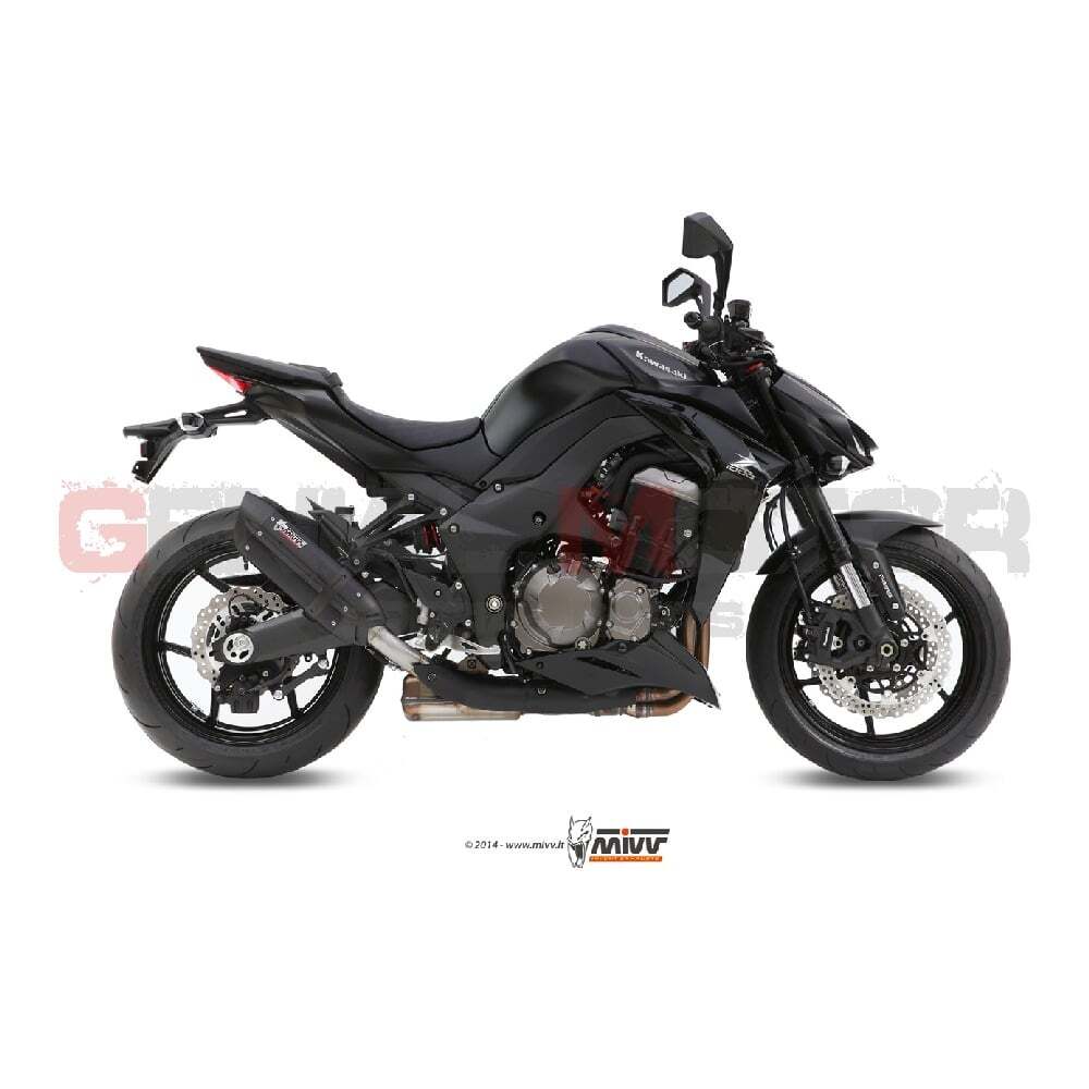 Mivv Approved Exhaust Mufflers Suono Black Steel for Kawasaki Z 1000 2014 > 2020