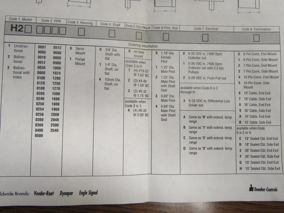 DYNAPAR H220360110232 1/4 SHT FLG MT 5-26VDC LD 7 P 360 PPR ***NIB*** - Image 4 of 4