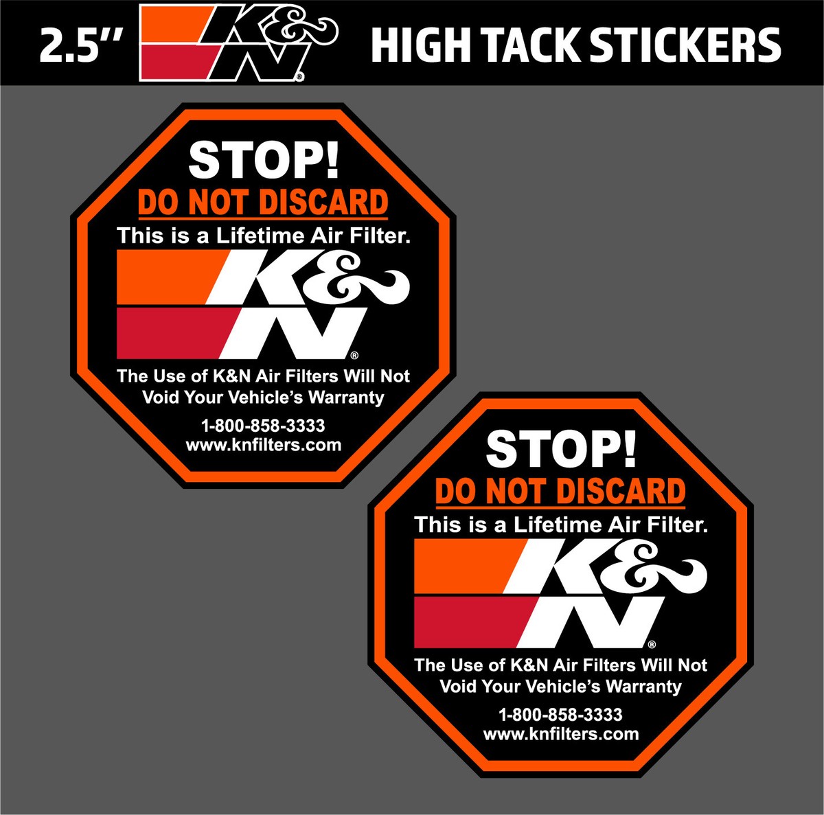 2 K&N Filters warning Sticker Decal motocross atv vtt stickers | eBay