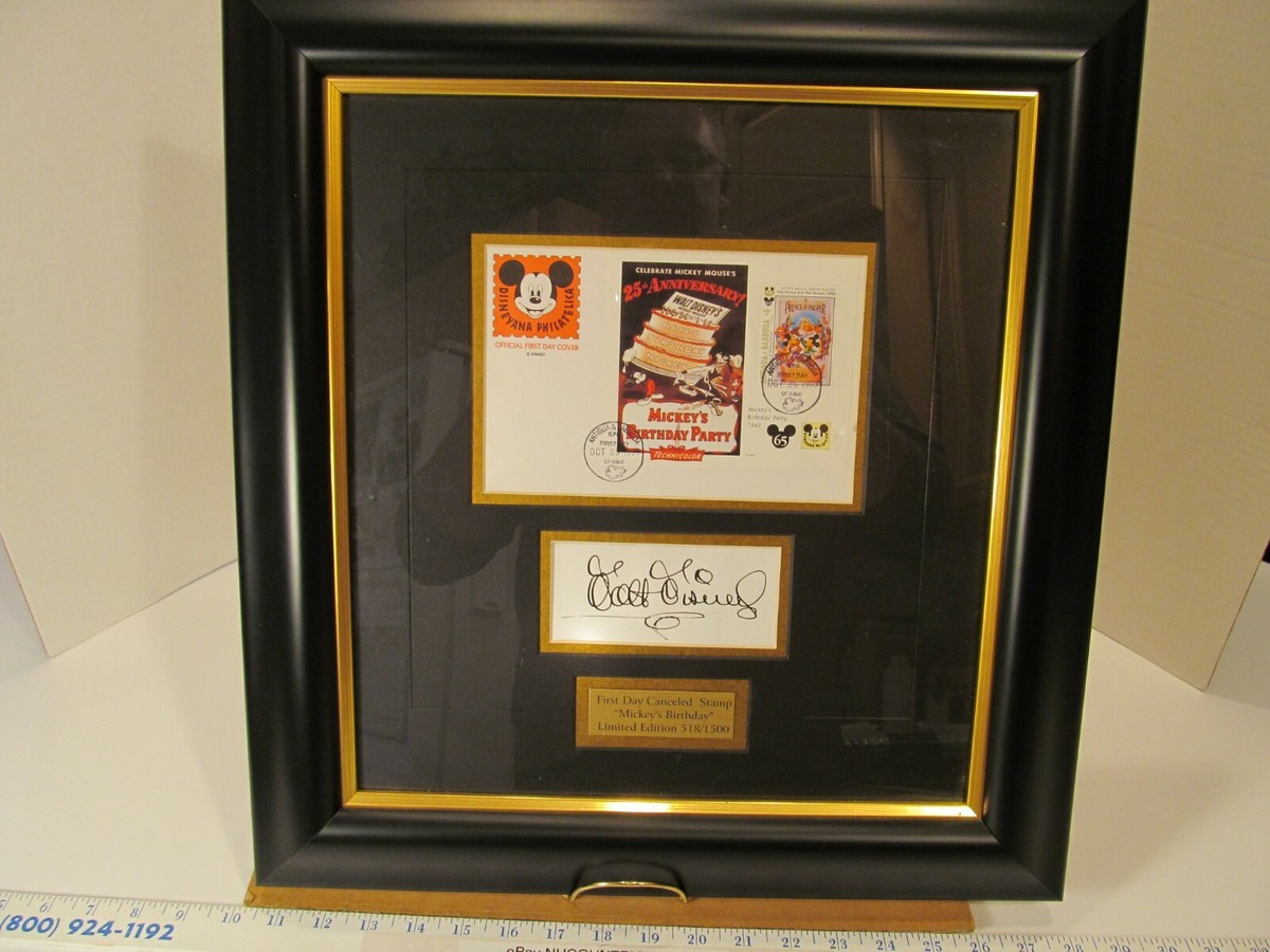 【激レア】Disney STAMP ART GALLERY 087/200 Walt Disney 1st Day Canceled Stamp Mickey's Birthday LE