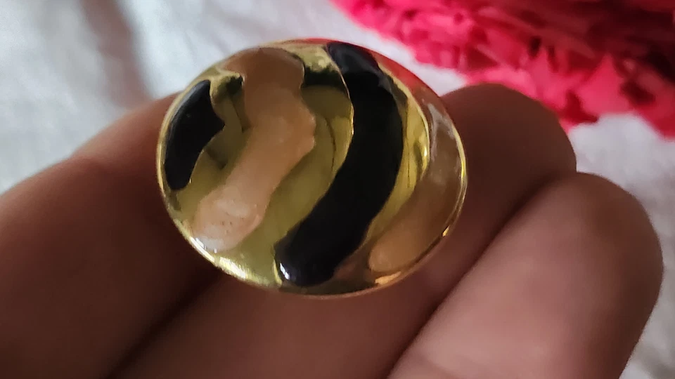 Haute couture bouton vintage collection métal emaillé rose viole 2,7 cm ref 0062 - Photo 3/4