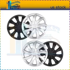 4 Pcs 15 Inch Silver Wheel Hubcaps Rim For Tire Snap On Wheel Covers Kit