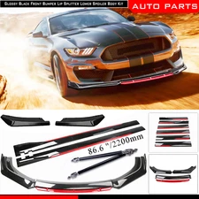 For Ford Mustang Universal Front Bumper Lip Spoiler Splitter Side Skirt Body