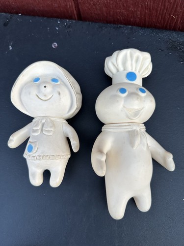 Vintage 1971 Pillsbury Doughboy and Girl 1972 Rubber Squeeze Toy Set Advertising - Picture 4 of 15