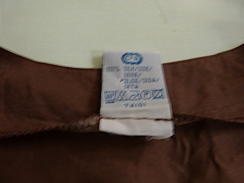 Camicia Yessica C&A t-shirt tunica ricamo PURA SETA leggera estate marrone 38 M - Foto 3 di 5
