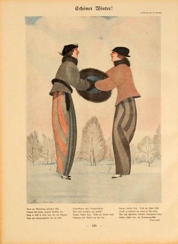SIMPLICISSIMUS 1913 BY LENDECKE SCHONER WINTER ON LINEN ORIGINAL - 第 1/1 張圖片
