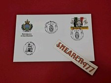 SAN MARINO FRANCOBOLLO JUVENTUS CAMPIONE D 'ITALIA BUSTA PRIMO GIORNO 2013-2014