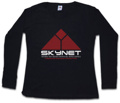 SKYNET LOGO DAMEN LANGARM T-SHIRT Cyberdyne Sarah Terminator Symbol John Sign
