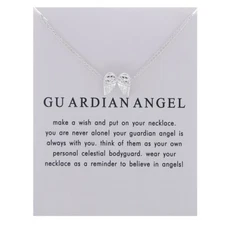 Women's Fashion Jewelry   "Guardian Angel" Silver Pendant Necklace 11