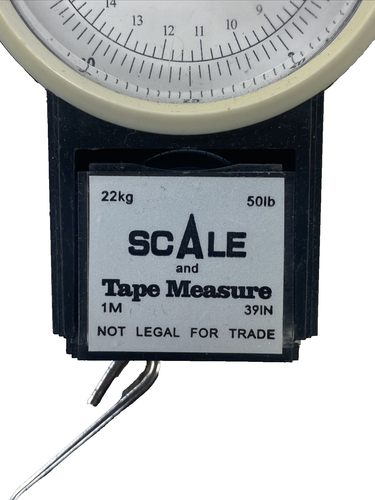 Fishing Scale Eagle Claw 04070-003 Fishing Scale Dial 50lb + Tape Measure - Picture 2 of 4