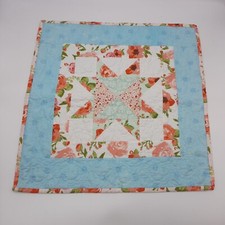 Handmade spring floral star quilt wall hanging doll quilt cottage country decor