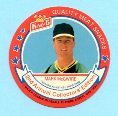 1989 King-B Jerky Second Annual Collector's Edition Disc # 4 Mark McGwire