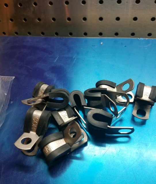 10 1/4" Stainless Rubber Insulated Cushion band clamp Brake/Fuel line